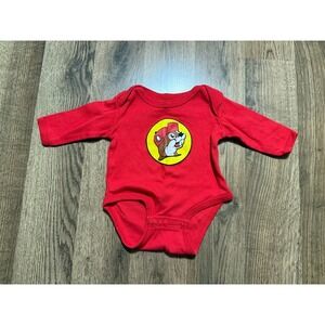 Buc-ee's One Piece Shirt, Infant Size 3M, Red, Long Sleeve, Graphic Print